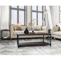 ZEN 47.2 in. Brown Rectangle Wood Coffee Table by Homy Casa -Homy Casa Shop brown homy casa coffee tables hd zen coffee table 31 1000