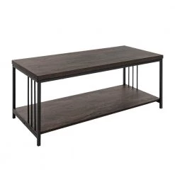 ZEN 47.2 in. Brown Rectangle Wood Coffee Table by Homy Casa