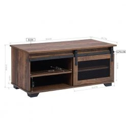 NEWBARN 39 .4 in. Brown 17.7 in. Rectangle Wood Coffee Table With Collect by Homy Casa -Homy Casa Shop brown homy casa coffee tables newbarn coffee table 44 1000