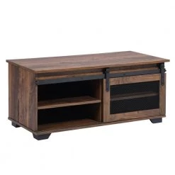 NEWBARN 39 .4 in. Brown 17.7 in. Rectangle Wood Coffee Table With Collect by Homy Casa
