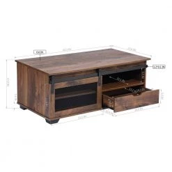 NEWBARN 39 .4 in. Brown 17.7 in. Rectangle Wood Coffee Table With Collect by Homy Casa 18 NEWBARN 39 .4 in. Brown 17.7 in. Rectangle Wood Coffee Table With Collect by Homy Casa -Homy Casa Shop brown homy casa coffee tables newbarn coffee table drawer 44 1000