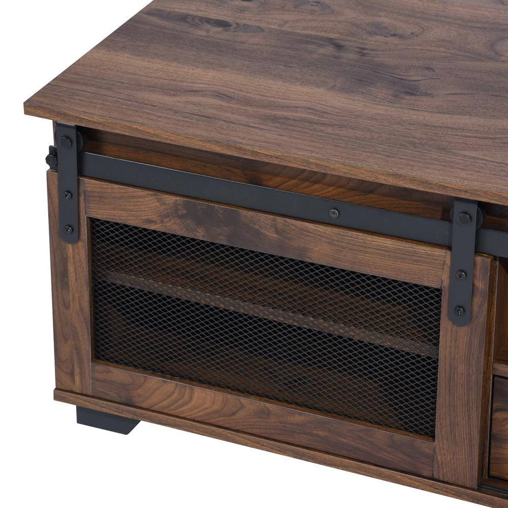 NEWBARN 39 .4 in. Brown 17.7 in. Rectangle Wood Coffee Table With Collect by Homy Casa 10 NEWBARN 39 .4 in. Brown 17.7 in. Rectangle Wood Coffee Table With Collect by Homy Casa - Image 8