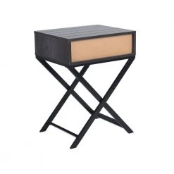 Pizarro 18.9 in. Black Rectangular MDF End Table with Drawer by Homy Casa -Homy Casa Shop brown homy casa coffee tables pizarro 1f 1000