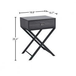 Pizarro 18.9 in. Black Rectangular MDF End Table with Drawer by Homy Casa -Homy Casa Shop brown homy casa coffee tables pizarro 40 1000