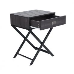 Pizarro 18.9 in. Black Rectangular MDF End Table with Drawer by Homy Casa -Homy Casa Shop brown homy casa coffee tables pizarro 4f 1000