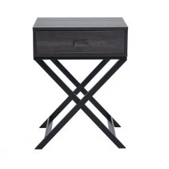 Pizarro 18.9 in. Black Rectangular MDF End Table with Drawer by Homy Casa -Homy Casa Shop brown homy casa coffee tables pizarro c3 1000