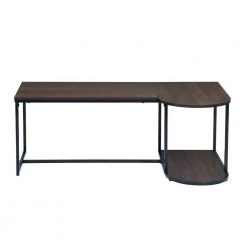Upasana 47.2 in. Dark Brown L Shape Manufactured Wood Coffee Table by Homy Casa -Homy Casa Shop brown homy casa coffee tables upasana 1f 1000