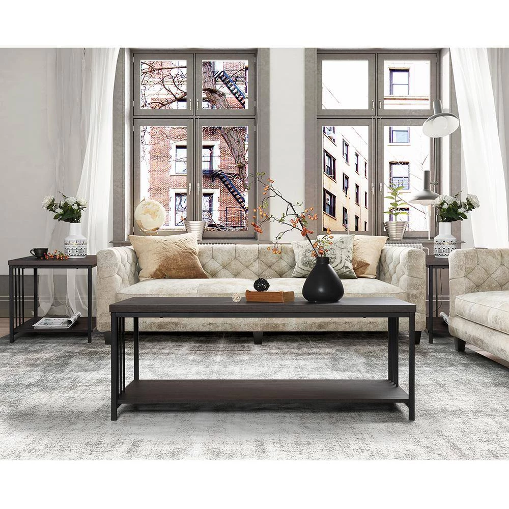 Zen 47.2 in. Brown Rectangular MDF Coffee Table by Homy Casa 12 Zen 47.2 in. Brown Rectangular MDF Coffee Table by Homy Casa - Image 10