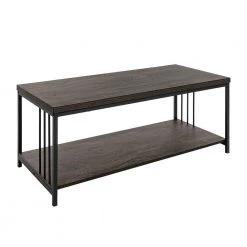 Zen 47.2 in. Brown Rectangular MDF Coffee Table by Homy Casa
