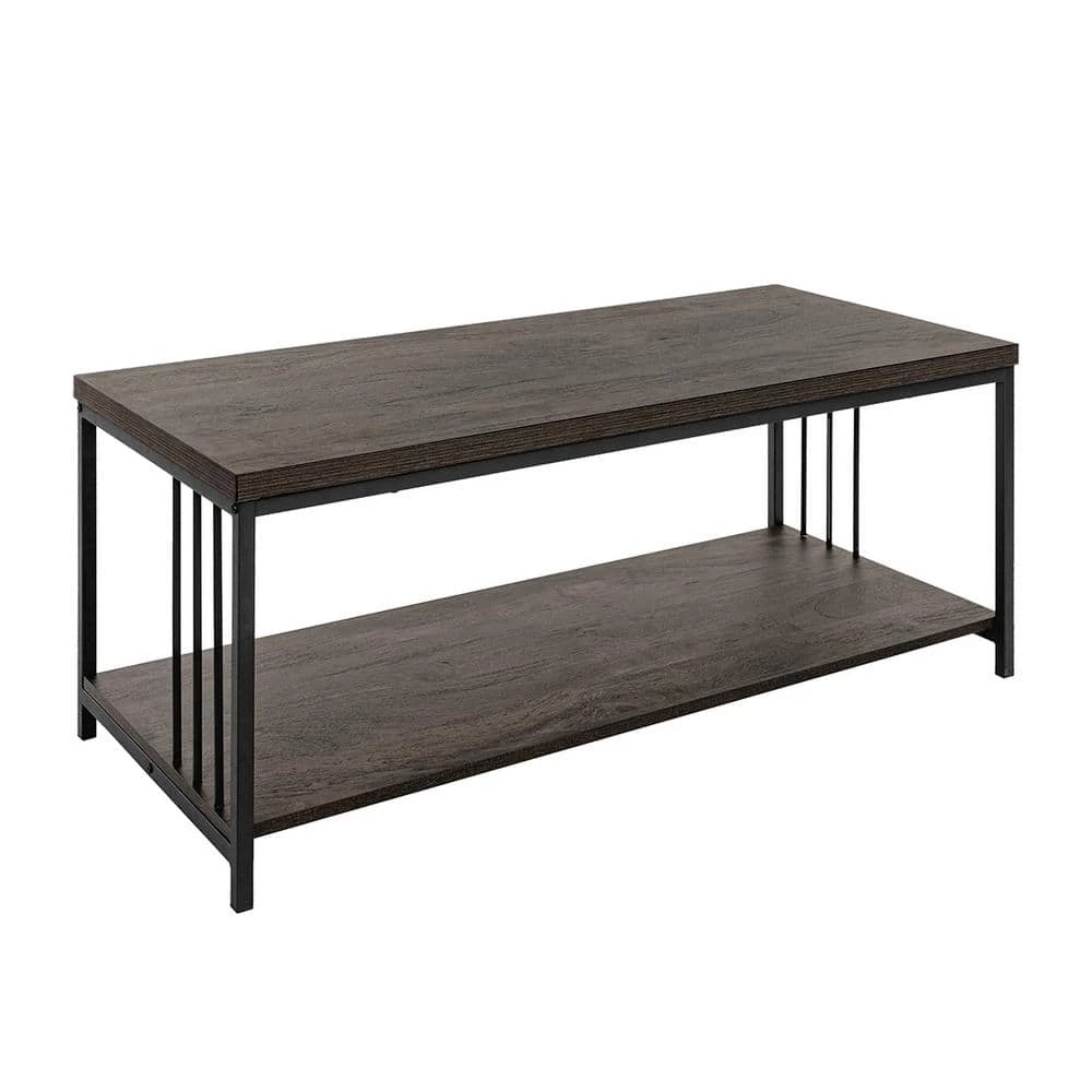 Zen 47.2 in. Brown Rectangular MDF Coffee Table by Homy Casa 3 Zen 47.2 in. Brown Rectangular MDF Coffee Table by Homy Casa