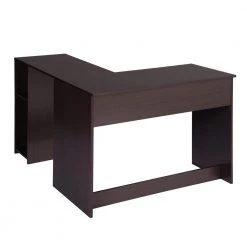 Brown L-Shape Desk Open storage MDF Wood Spacious Extra Storage Shelves Table by Homy Casa -Homy Casa Shop brown homy casa computer desks babette 1f 1000