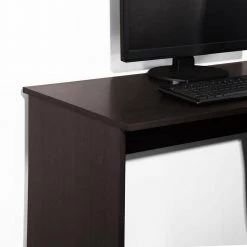 Brown L-Shape Desk Open storage MDF Wood Spacious Extra Storage Shelves Table by Homy Casa -Homy Casa Shop brown homy casa computer desks babette fa 1000