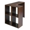 Walnut L-Shape Desk Storage Shelves Open Bookcase by Homy Casa -Homy Casa Shop brown homy casa computer desks baillie lr walnut 64 1000