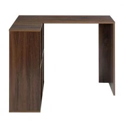 Walnut L-Shape Desk Storage Shelves Open Bookcase by Homy Casa 14 Walnut L-Shape Desk Storage Shelves Open Bookcase by Homy Casa -Homy Casa Shop brown homy casa computer desks baillie lr walnut c3 1000