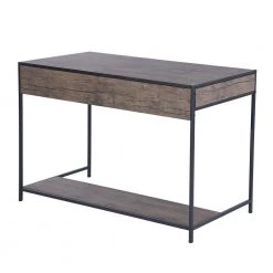 Carbon Loft Searz Rustic 1-Drawer Computer Writing Desk by Homy Casa -Homy Casa Shop brown homy casa computer desks blackburn lmkz 4f 1000