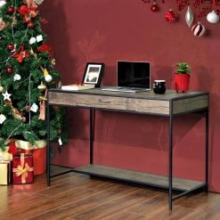 Carbon Loft Searz Rustic 1-Drawer Computer Writing Desk by Homy Casa