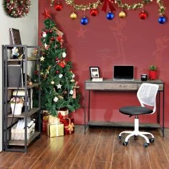 Carbon Loft Searz Rustic 1-Drawer Computer Writing Desk by Homy Casa -Homy Casa Shop brown homy casa computer desks blackburn lmkz c3 1000