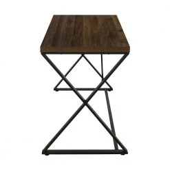 BRANTLEY 47.2 in. Rectangle Metal Frame Wood Computer Desk by Homy Casa -Homy Casa Shop brown homy casa computer desks hd brantley walnut 4f 1000