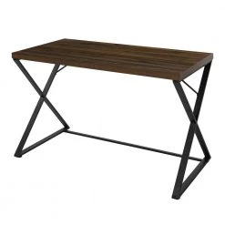 BRANTLEY 47.2 in. Rectangle Metal Frame Wood Computer Desk by Homy Casa -Homy Casa Shop brown homy casa computer desks hd brantley walnut 77 1000