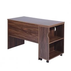 Midtown 47.4 in. Brown Retangular Wood Computer Desk with Removable Shelves by Homy Casa -Homy Casa Shop brown homy casa computer desks hd midtown lr walnut a 1f 1000