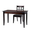 Tarik 48 in. Rectangular Brown Wood Writing Desk Office Set with Chair by Homy Casa -Homy Casa Shop brown homy casa computer desks hd tarik 64 1000