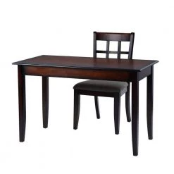 Tarik 48 in. Rectangular Brown Wood Writing Desk Office Set with Chair by Homy Casa