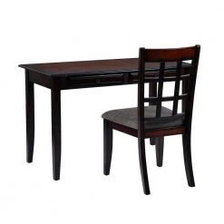 Tarik 48 in. Rectangular Brown Wood Writing Desk Office Set with Chair by Homy Casa -Homy Casa Shop brown homy casa computer desks hd tarik c3 1000