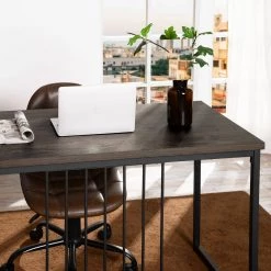 ZEN 47.2 in. Metal Frame Wood Computer Desk by Homy Casa -Homy Casa Shop brown homy casa computer desks hd zen desk 31 1000