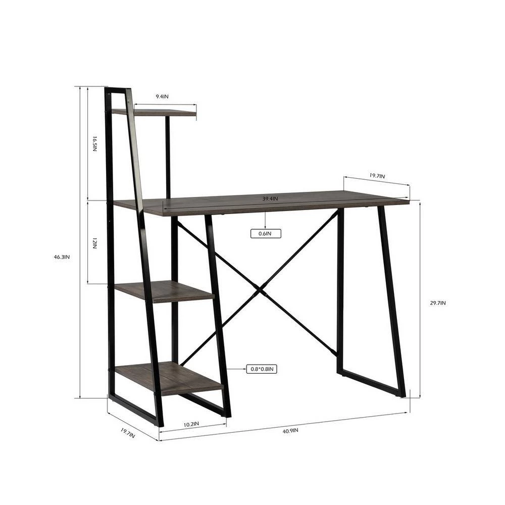 Study Room Computer Desk Wood by Homy Casa 8 Study Room Computer Desk Wood by Homy Casa - Image 6