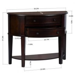 Tivon 38.2 in. Brown Wood Console Table by Homy Casa 19 Tivon 38.2 in. Brown Wood Console Table by Homy Casa -Homy Casa Shop brown homy casa console tables hd tivon 1f 1000