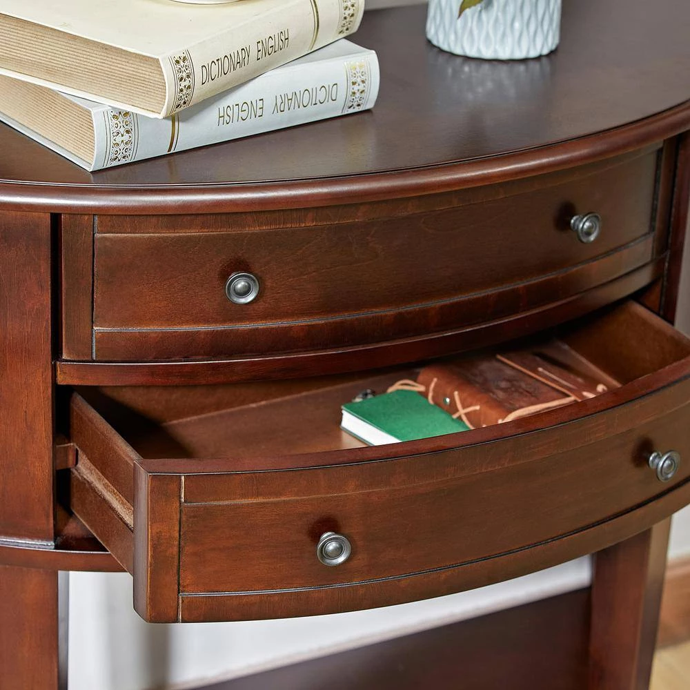 Tivon 38.2 in. Brown Wood Console Table by Homy Casa 6 Tivon 38.2 in. Brown Wood Console Table by Homy Casa - Image 4