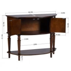 Twyla 38 in. Brown Standard Half-Moon Wood Console Table by Homy Casa -Homy Casa Shop brown homy casa console tables hd twyla 44 1000