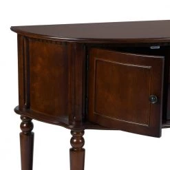 Twyla 38 in. Brown Standard Half-Moon Wood Console Table by Homy Casa -Homy Casa Shop brown homy casa console tables hd twyla fa 1000