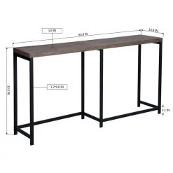 Helms 63 in. Brown Rectangle Manufactured Wood Top Metal Frame Console Table by Homy Casa -Homy Casa Shop brown homy casa console tables helms 1f 1000