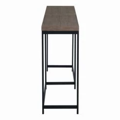 Helms 63 in. Brown Rectangle Manufactured Wood Top Metal Frame Console Table by Homy Casa -Homy Casa Shop brown homy casa console tables helms 44 1000