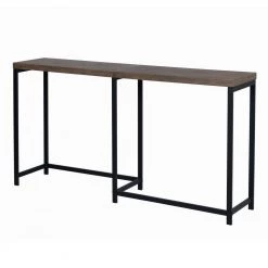 Helms 63 in. Brown Rectangle Manufactured Wood Top Metal Frame Console Table by Homy Casa -Homy Casa Shop brown homy casa console tables helms fa 1000