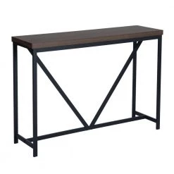 Hemphill 47.2 in.Brown Rectangle Manufactured Wood Top Metal Frame Consle Table by Homy Casa
