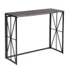 Hores 39.4 in. Brown Rectangular Manufactured Wood Top Metal Frame Folding Console Table by Homy Casa 1 Hores 39.4 in. Brown Rectangular Manufactured Wood Top Metal Frame Folding Console Table by Homy Casa -Homy Casa Shop brown homy casa console tables hores a lmkz 64 1000
