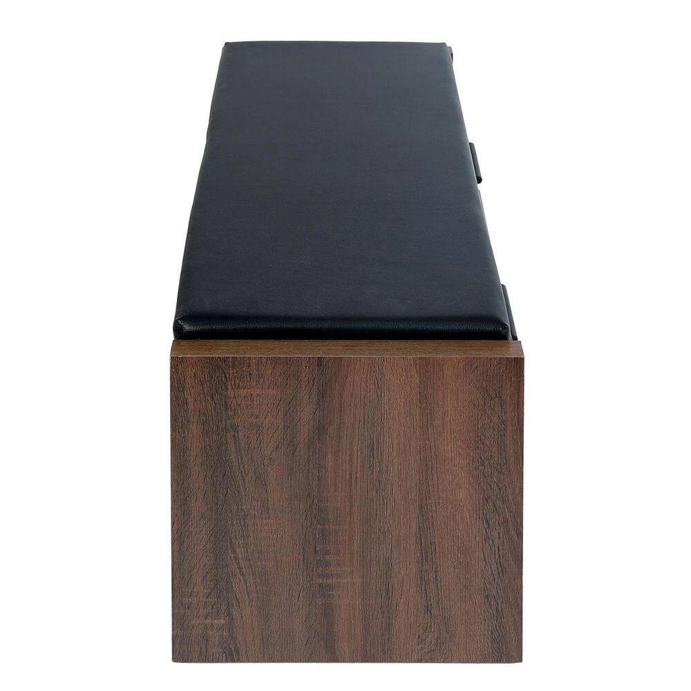 Domigo Walnut Storage Bench with 2 Drawers (16.7 H * 45.3 W * 15.4 D in.) by Homy Casa 9 Domigo Walnut Storage Bench with 2 Drawers (16.7 H * 45.3 W * 15.4 D in.) by Homy Casa - Image 8