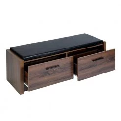 Domigo Walnut Storage Bench with 2 Drawers (16.7 H * 45.3 W * 15.4 D in.) by Homy Casa 18 Domigo Walnut Storage Bench with 2 Drawers (16.7 H * 45.3 W * 15.4 D in.) by Homy Casa -Homy Casa Shop brown homy casa dining benches domigo walnut a c3 1000
