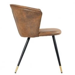 Doncic Brown Fabric Upholstered Side Dining Chairs(Set of 2) by Homy Casa -Homy Casa Shop brown homy casa dining chairs doncic dining brown suede black gold leg 1f 1000