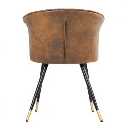 Doncic Brown Fabric Upholstered Side Dining Chairs(Set of 2) by Homy Casa -Homy Casa Shop brown homy casa dining chairs doncic dining brown suede black gold leg 44 1000