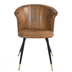 Doncic Brown Fabric Upholstered Side Dining Chairs(Set of 2) by Homy Casa -Homy Casa Shop brown homy casa dining chairs doncic dining brown suede black gold leg 4f 1000