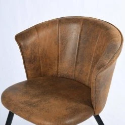 Doncic Brown Fabric Upholstered Side Dining Chairs(Set of 2) by Homy Casa -Homy Casa Shop brown homy casa dining chairs doncic dining brown suede black gold leg 76 1000