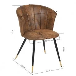 Doncic Brown Fabric Upholstered Side Dining Chairs(Set of 2) by Homy Casa -Homy Casa Shop brown homy casa dining chairs doncic dining brown suede black gold leg fa 1000