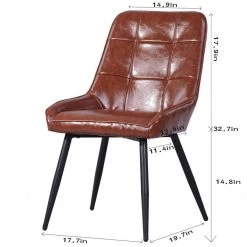 Aralia Brown Modern Upholstered Dining Chair (Set of 2) by Homy Casa 15 Aralia Brown Modern Upholstered Dining Chair (Set of 2) by Homy Casa -Homy Casa Shop brown homy casa dining chairs hd aralia brown pu 44 1000