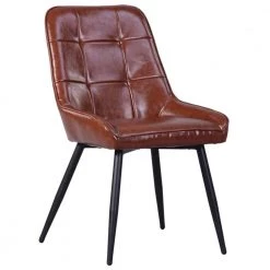 Aralia Brown Modern Upholstered Dining Chair (Set of 2) by Homy Casa