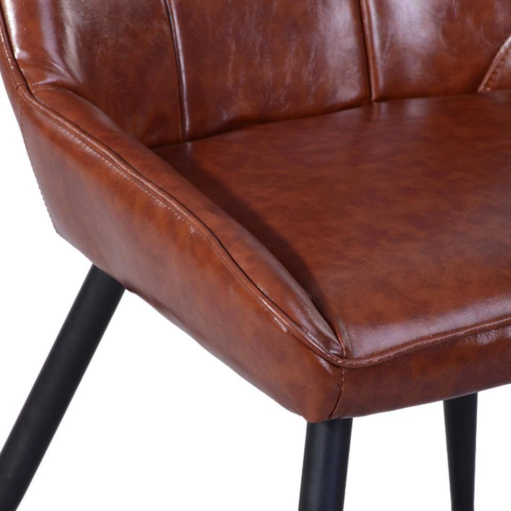 Aralia Brown Modern Upholstered Dining Chair (Set of 2) by Homy Casa 10 Aralia Brown Modern Upholstered Dining Chair (Set of 2) by Homy Casa - Image 8