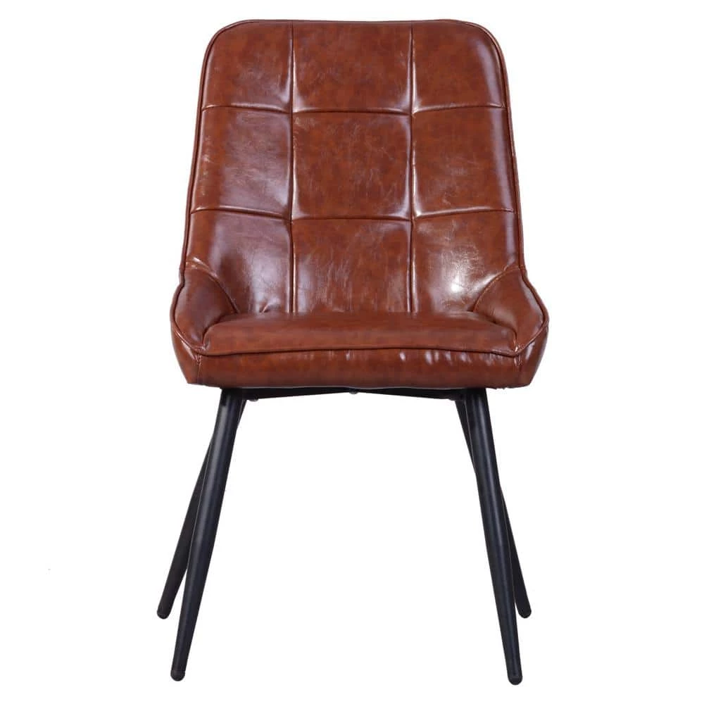 Aralia Brown Modern Upholstered Dining Chair (Set of 2) by Homy Casa 5 Aralia Brown Modern Upholstered Dining Chair (Set of 2) by Homy Casa - Image 3