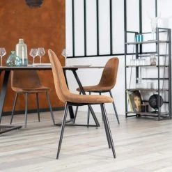 Charlton Brown Faux Suede Dining Chair(Set of 4) by Homy Casa -Homy Casa Shop brown homy casa dining chairs hd charlton suede brown sy 1f 1000